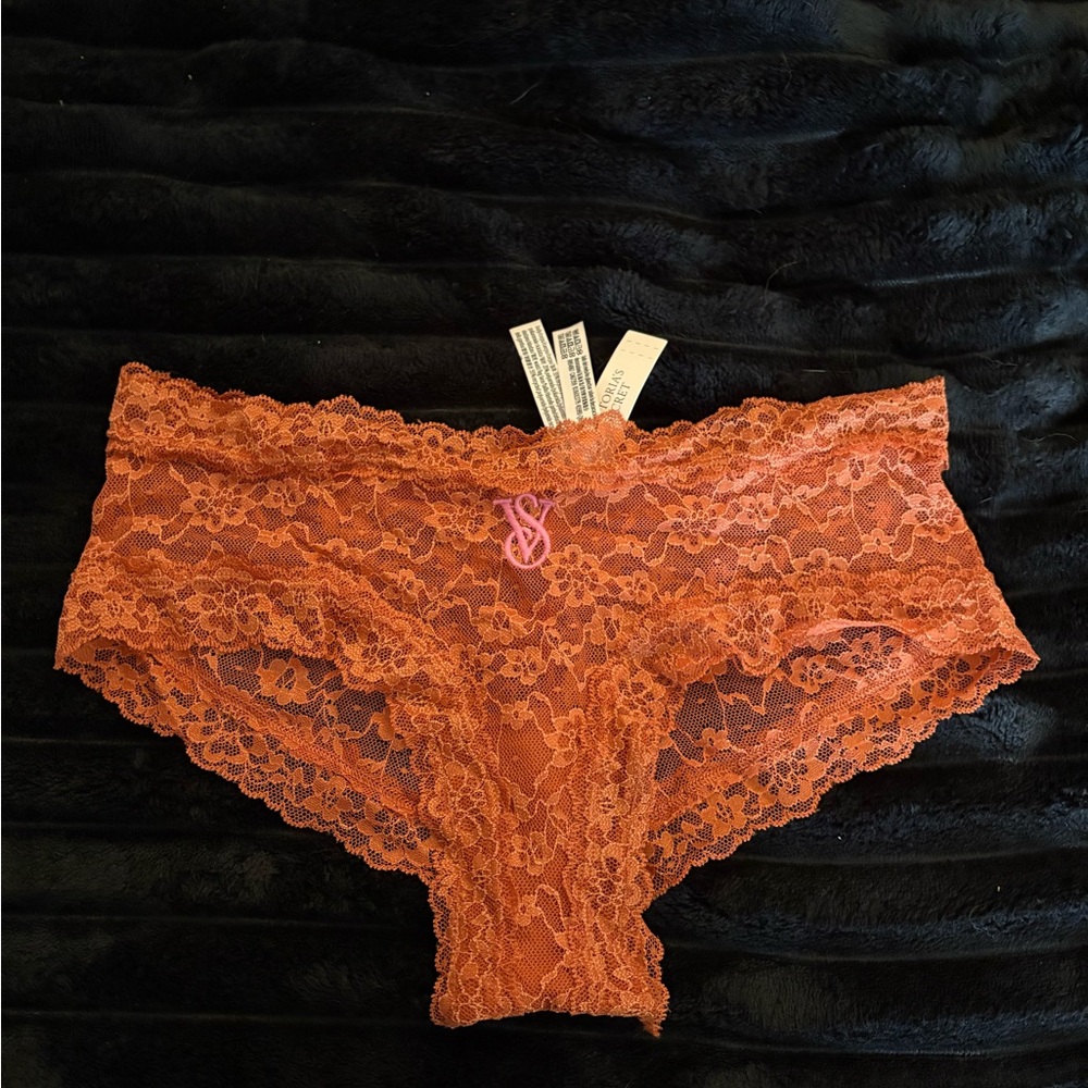 NWT Victoria's Secret Orange Lace Cheeky Panty